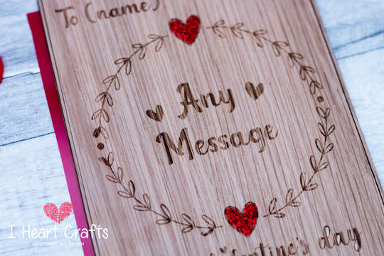 'Any Message' - wooden Valentines Card craft product