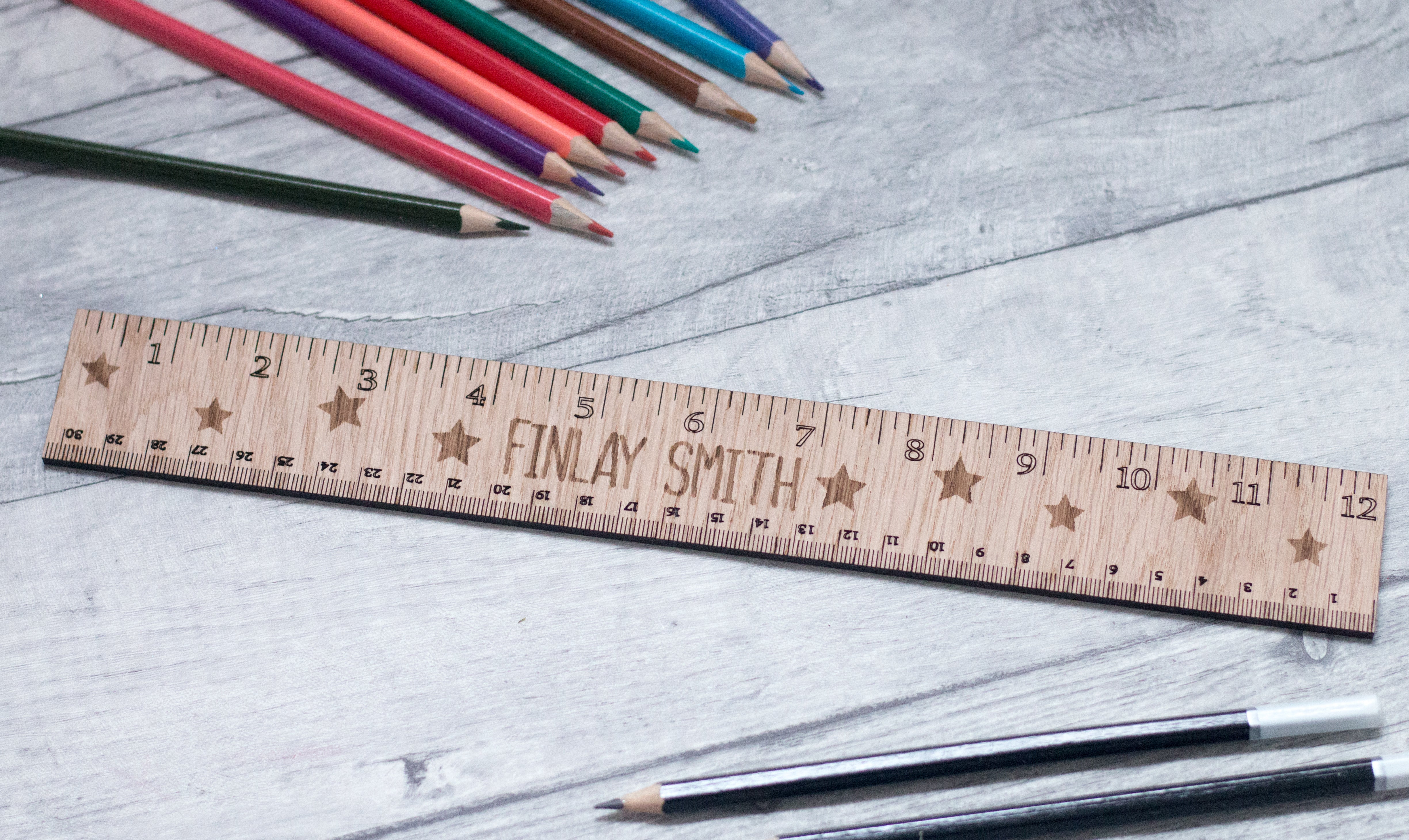 Load image into Gallery viewer, Personalised Oak Ruler craft product
