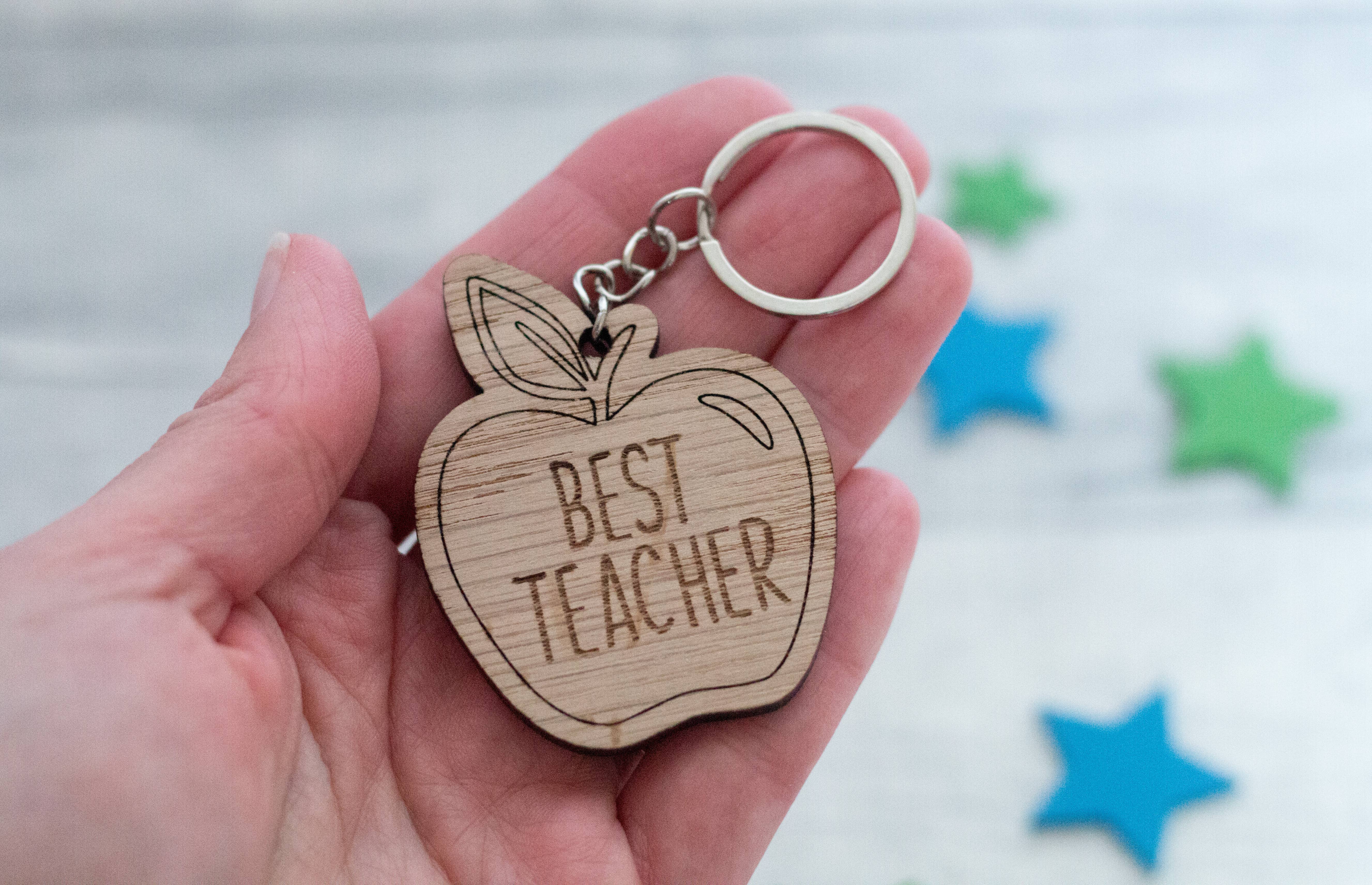 BEST TEACHER Oak Teacher's Keyring craft product