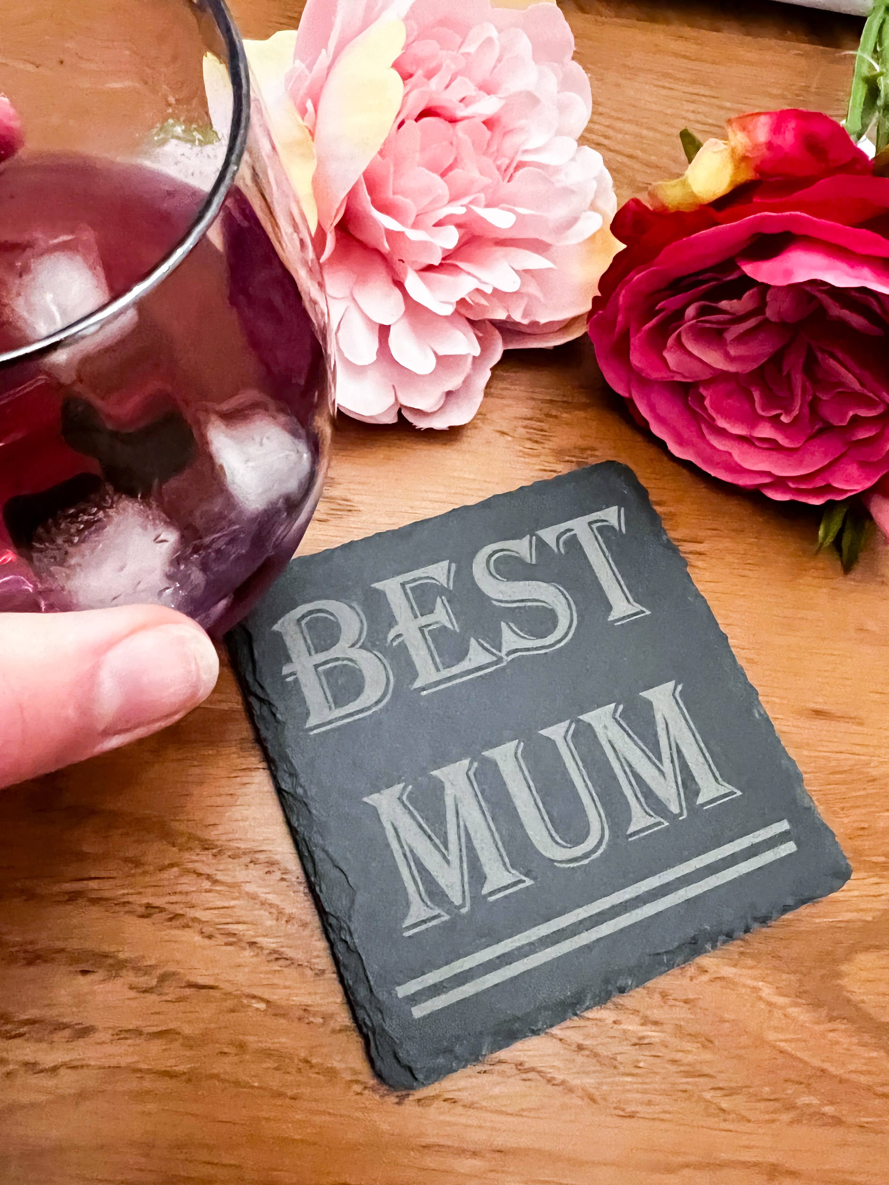 Personalised Slate Drinks Coaster – Gift for Mum, Nan & More
