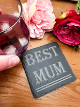 Load image into Gallery viewer, Personalised Slate Drinks Coaster – Unique Mother’s Day Gift for Mum, Nan &amp; More
