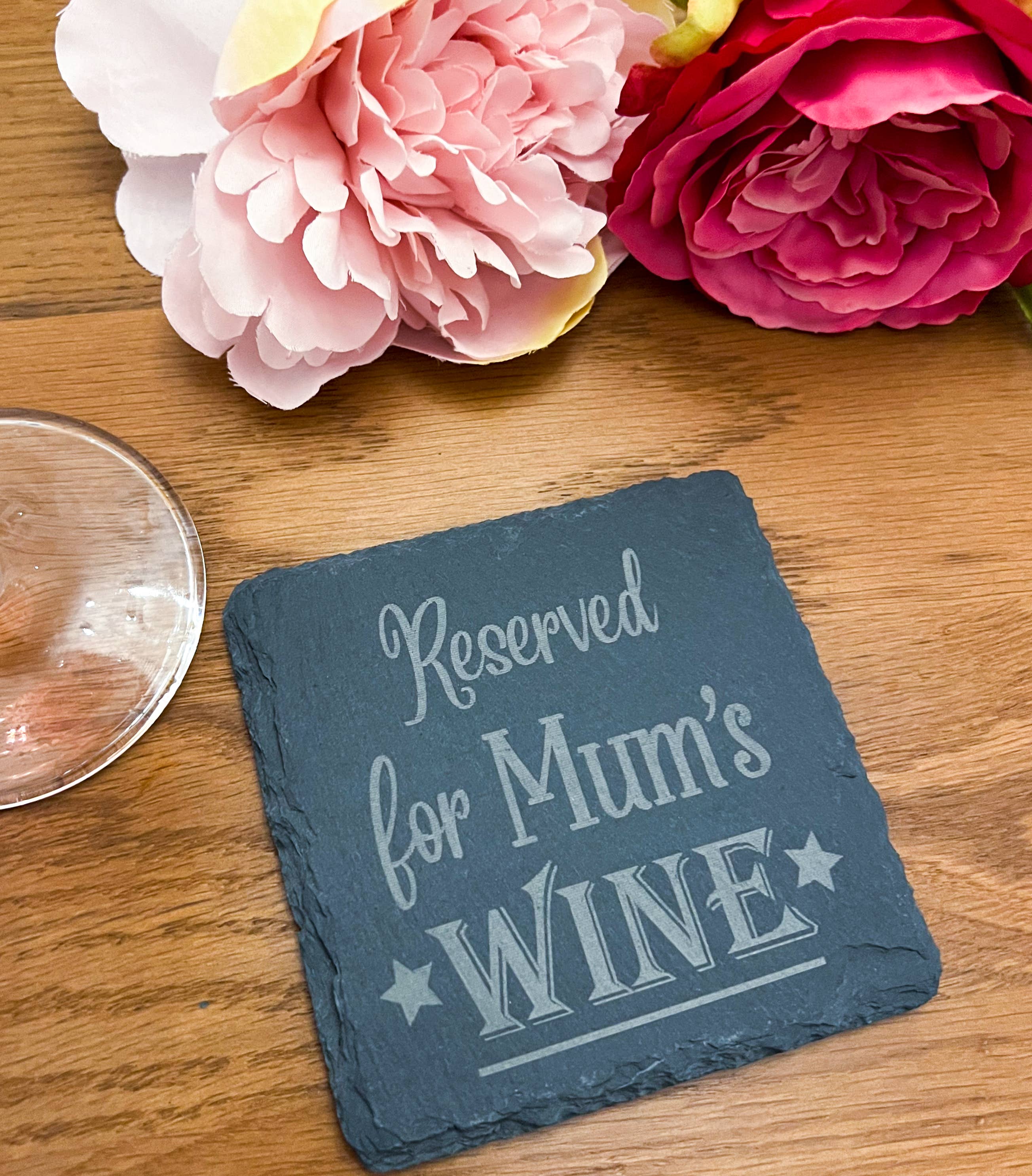 Personalised Slate Drinks Coaster – Gift for Mum, Nan & More