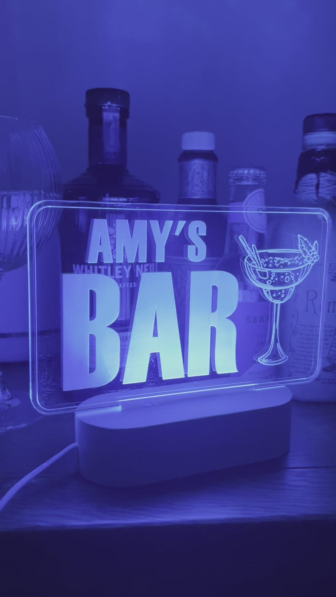 Load and play video in Gallery viewer, LED Personalised Bar Sign
