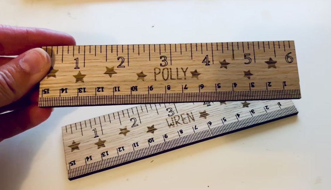 Load and play video in Gallery viewer, 15cm Custom Name Oak Ruler
