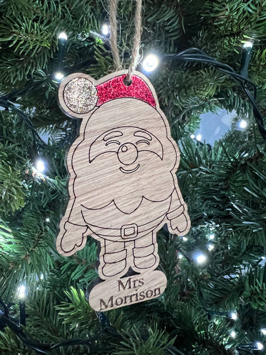 Personalised SANTA Christmas Tree Decoration craft product