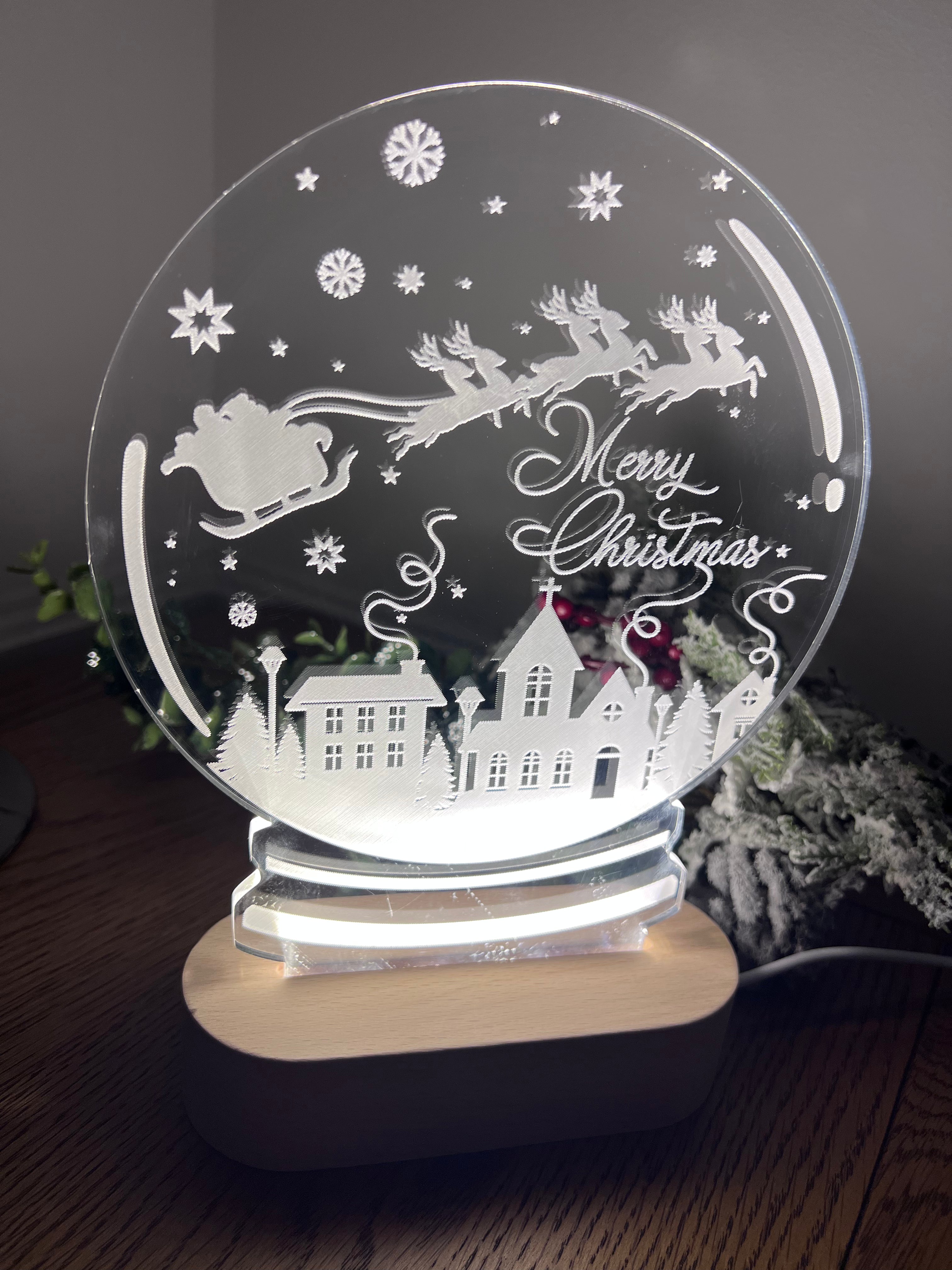 Load image into Gallery viewer, Merry Christmas LED Light up Snowglobe craft product
