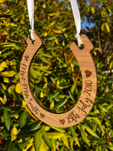 Load image into Gallery viewer, Oak Personalised Wooden Horseshoe
