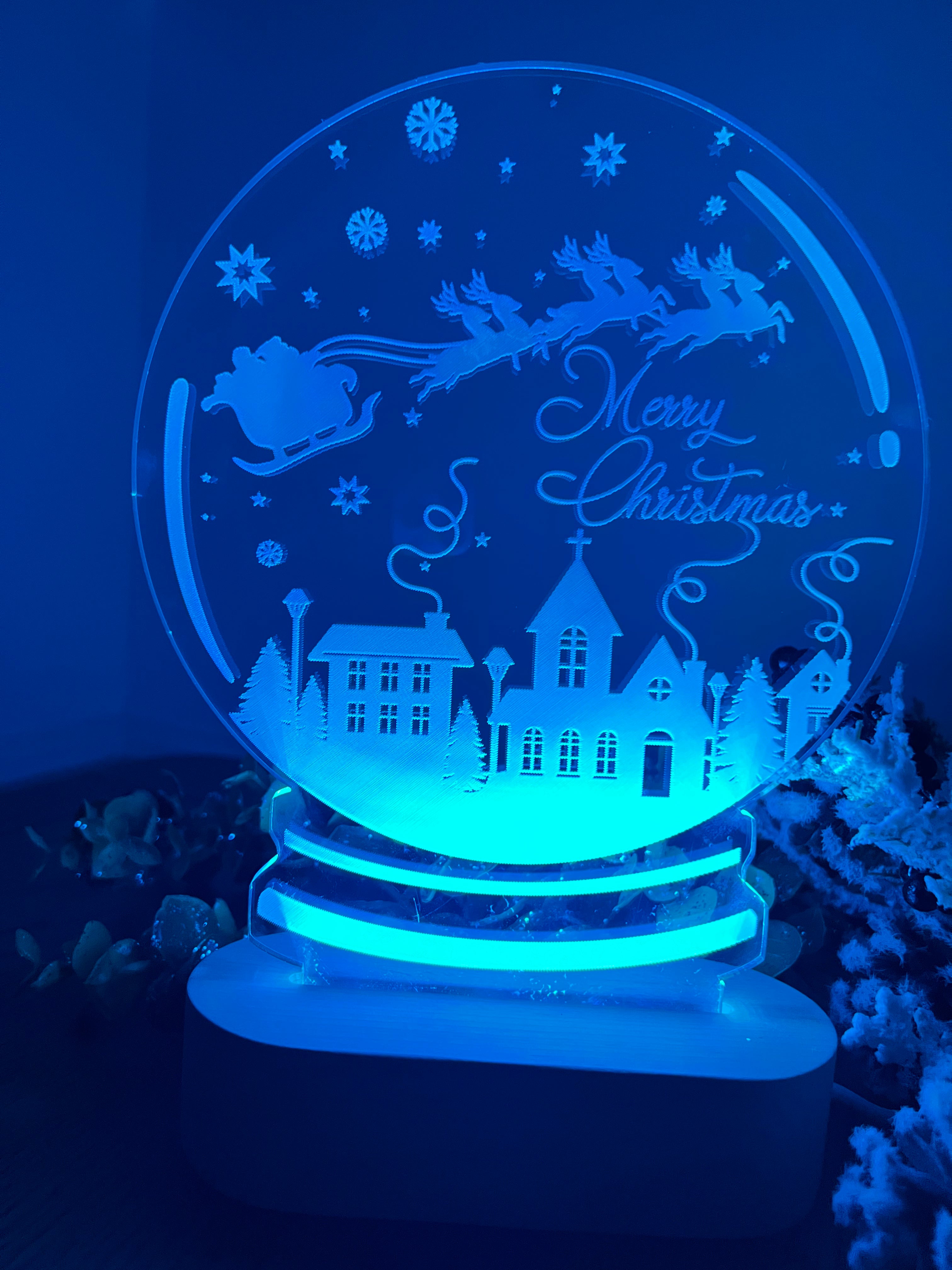 Load image into Gallery viewer, Merry Christmas LED Light up Snowglobe craft product

