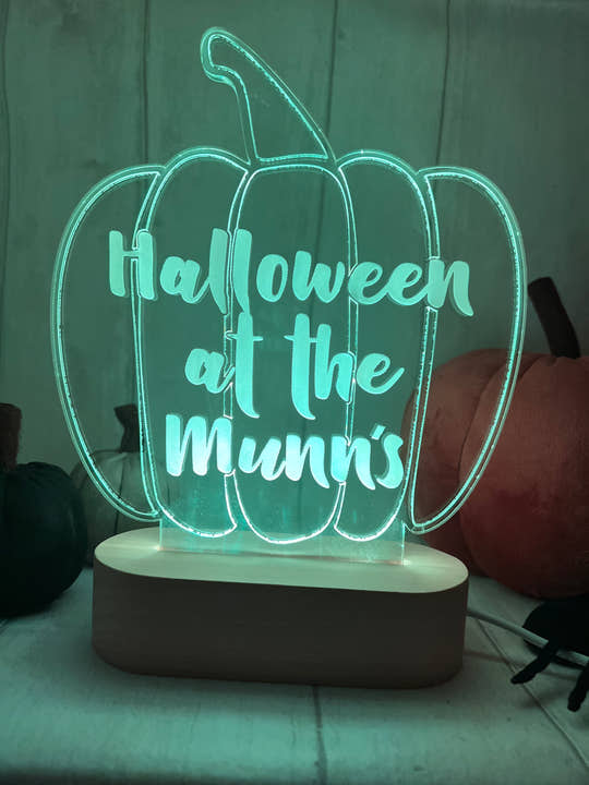 Personalised Pumpkin LED Light up stand craft product