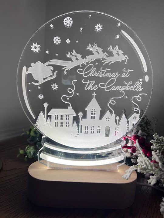Christmas LED Light up Snowglobe - personalised craft product