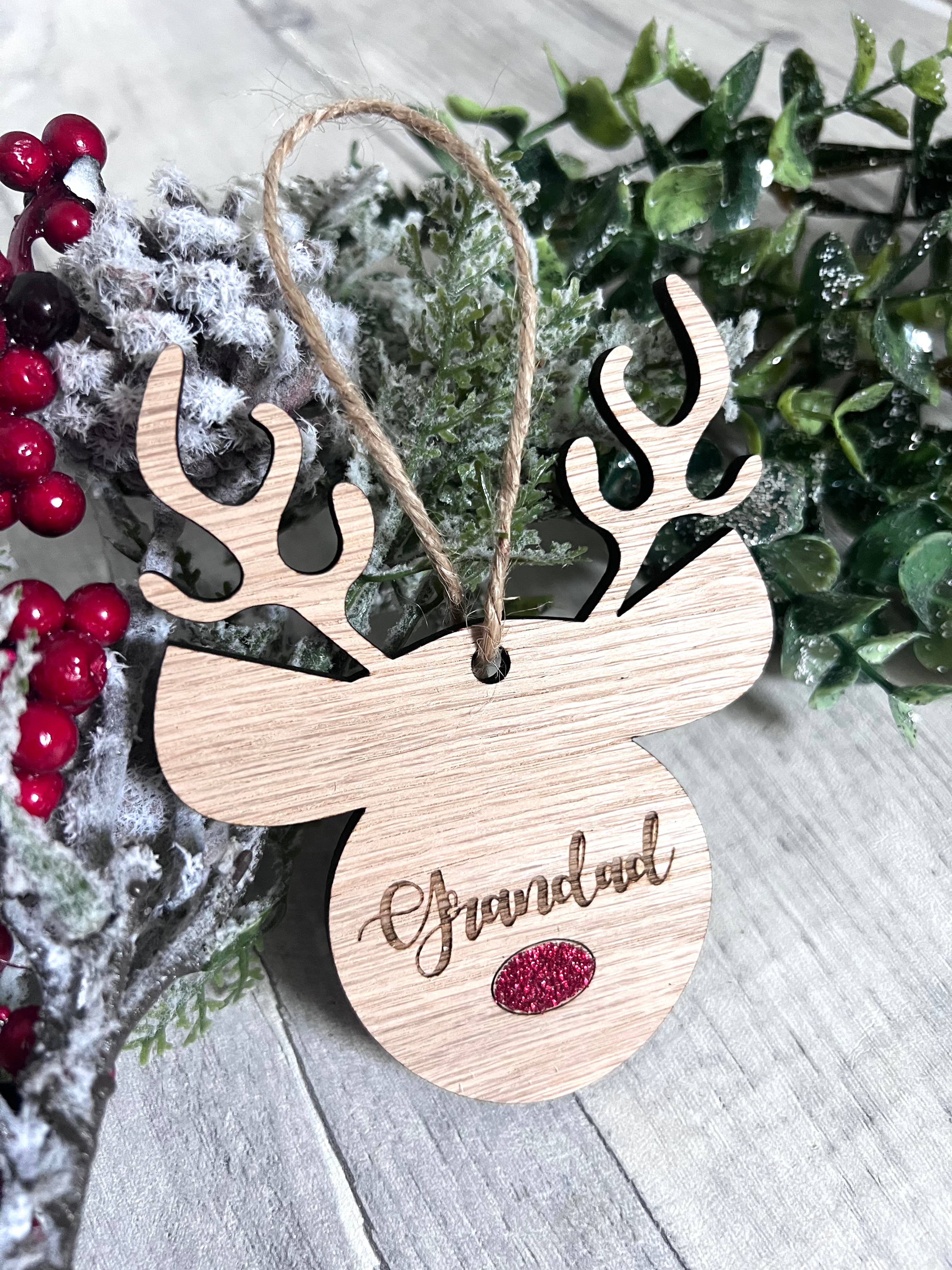 Personalised Reindeer Tree Decoration craft product
