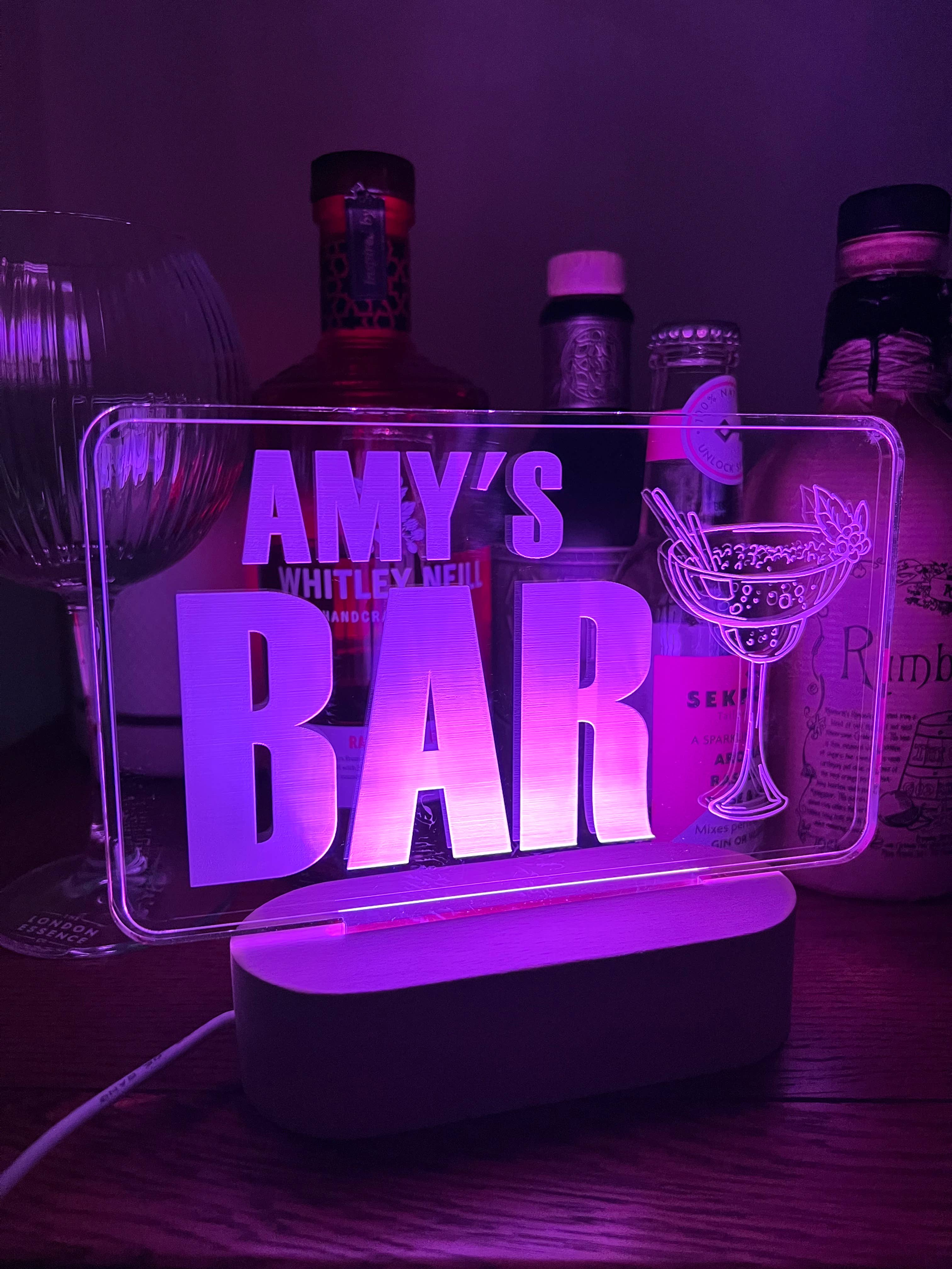 LED Personalised Bar Sign craft product