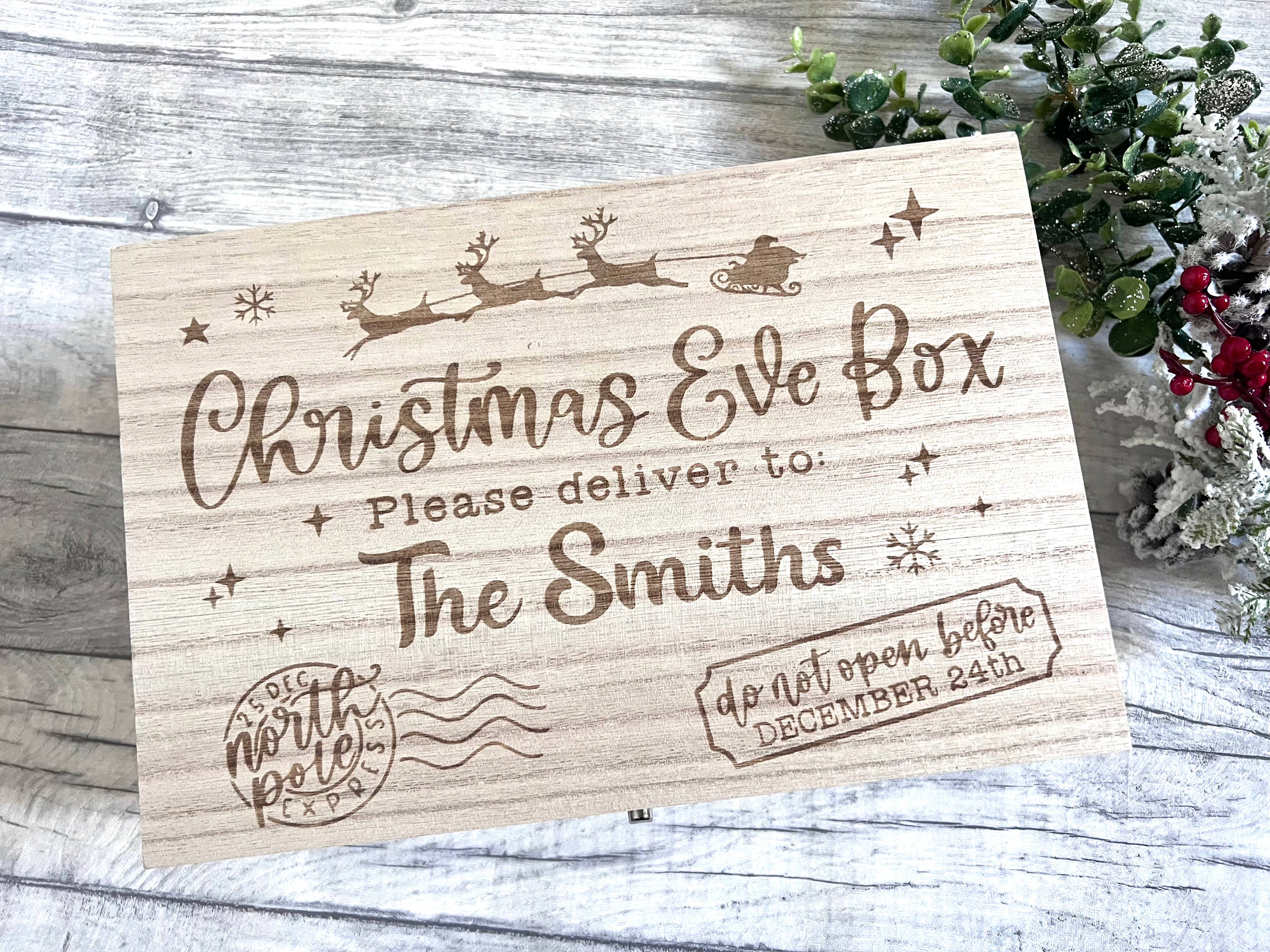 Family Wooden Christmas Eve Box craft product