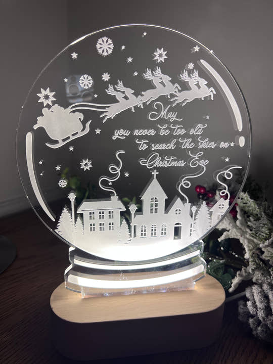 ‘Search the skies’ LED Light up Snowglobe craft product