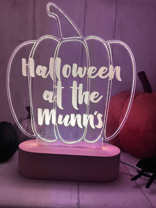 Personalised Pumpkin LED Light up stand craft product