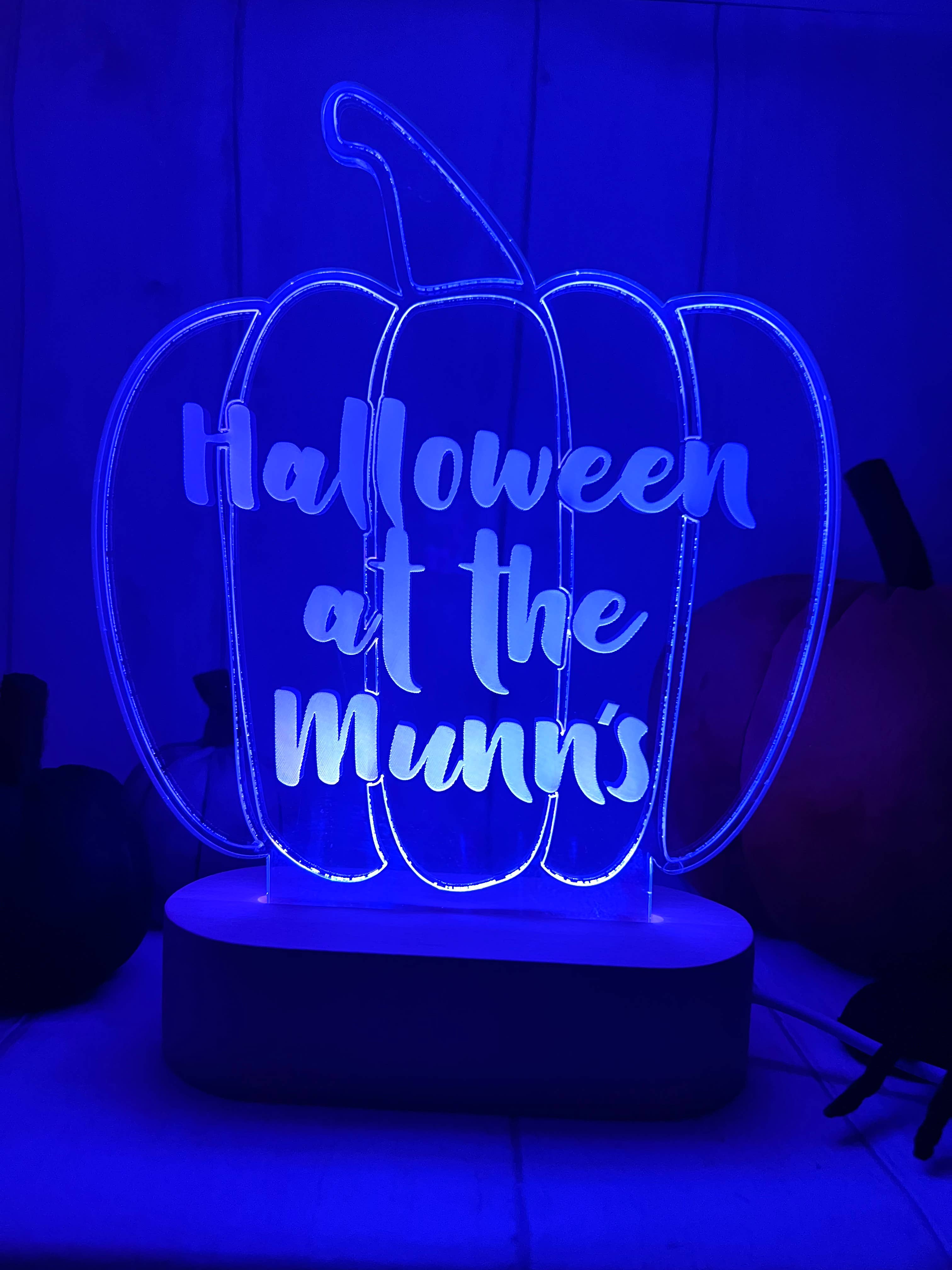 Personalised Pumpkin LED Light up stand craft product