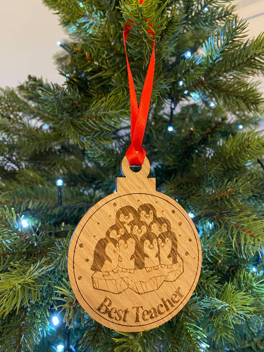 Oak Teacher Penguin Tree Decoration craft product