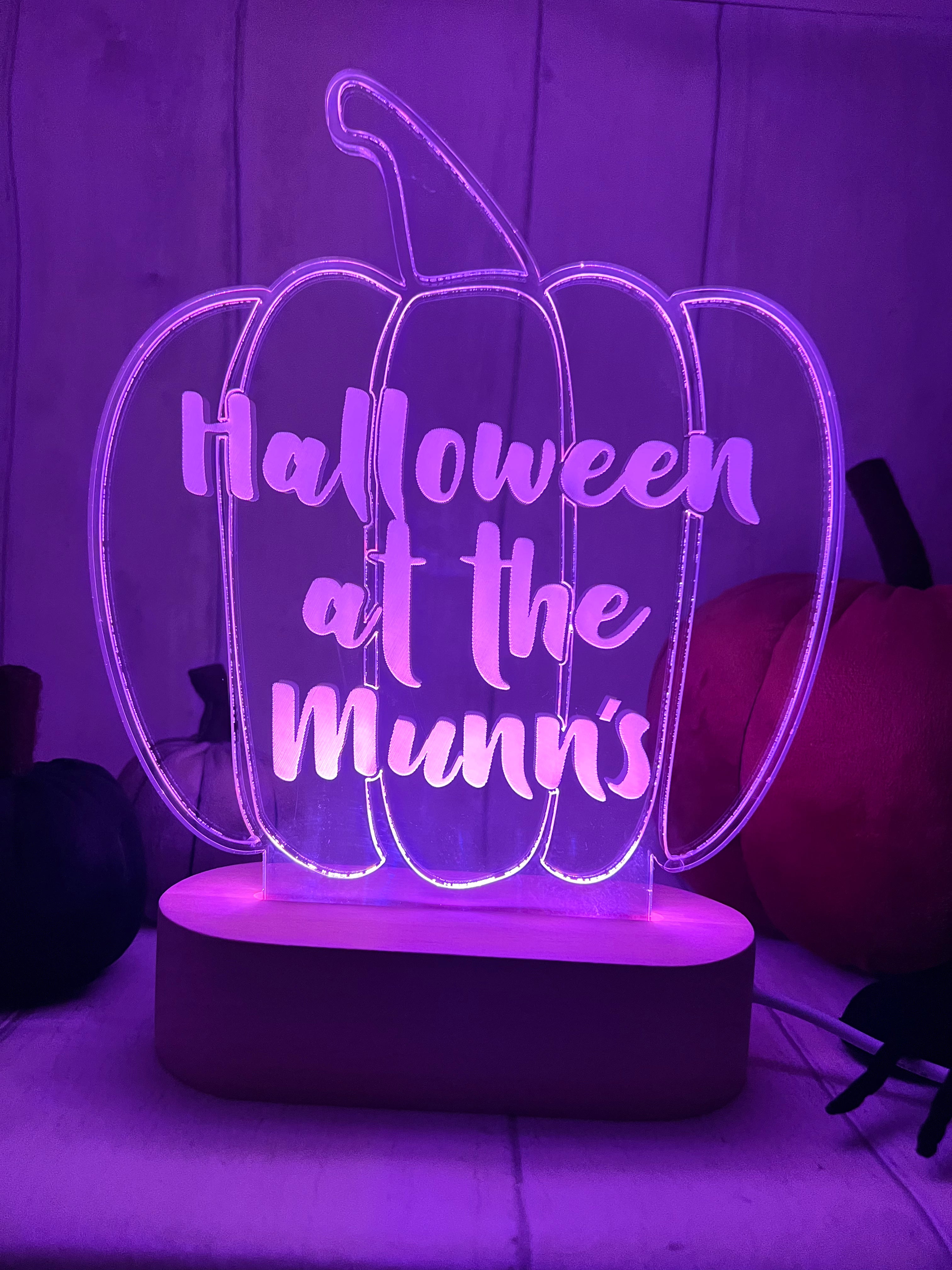 Load image into Gallery viewer, Personalised Pumpkin LED Light up stand craft product
