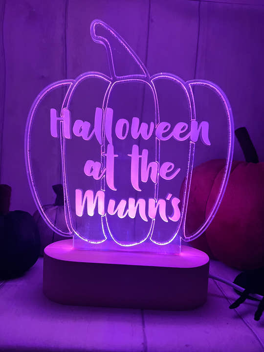 Personalised Pumpkin LED Light up stand craft product